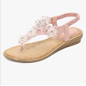 Pink Flower Sandals size 9-9.5